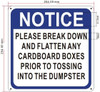 NYC NOTICE PLEASE BREAK DOWN AND FLATTEN ANY CARDBOARD SIGN