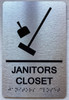 JANITORS CLOSET SIGN WITH RAISED LETTERS