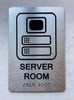 SERVER ROOM SAFETY SIGN WITH RAISED LETTERS