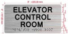 FD ELEVATOR CONTROL ROOM SIGN