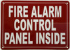 FIRE ALARM CONTROL PANEL INSIDE SAFETY SIGN