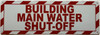 NYC BUILDING MAIN WATER SHUT-OFF SIGN