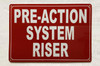 NYC PRE-ACTION SYSTEM RISER SIGN