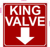 FD KING VALVE ARROW DOWN SIGN