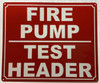 FIRE PUMP TEST HEADER COMPLIANCE SIGN