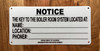 NYC HPD NOTICE THE KEY TO THE BOILER ROOM SYSTEM LOCATED SIGN