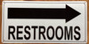 RESTROOM RIGHT ARROW SAFETY SIGN