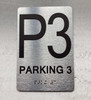 HPD FLOOR NUMBER SIGN WITH RAISED LETTERS THE PARK AVE LINE (P3-PARKING 3)