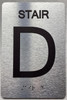 FLOOR NUMBER SAFETY SIGN WITH RAISED LETTERS THE PARK AVE LINE (STAIR D)