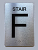 FLOOR NUMBER COMPLIANCE SIGN WITH RAISED LETTERS THE PARK AVE LINE (STAIR F)