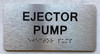 EJECTOR PUMP SAFETY SIGN WITH RAISED LETTERS THE PARK AVE LINE