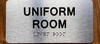 UNIFORM ROOM COMPLIANCE SIGN WITH RAISED LETTERS
