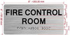 FD FIRE CONTROL ROOM SIGN WITH RAISED LETTERS