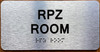 RPZ ROOM SIGN / REDUCED PRESSURE ZONE SIGN WITH RAISED LETTERS