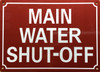 MAIN WATER SHUT-OFF COMPLIANCE SIGN