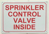 Sprinkler Control Valve Inside  Safety Sign Sprinkler Control Valve Inside  Safety Sign