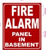 FD FIRE ALARM PANEL IN BASEMENT SIGN
