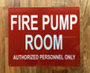FD FIRE PUMP ROOM SIGN