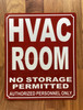 HVAC ROOM COMPLIANCE SIGN