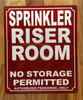NYC SPRINKLER RISER ROOM SIGN