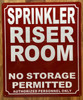 SPRINKLER RISER ROOM SAFETY SIGN