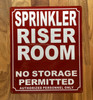 SPRINKLER RISER ROOM COMPLIANCE SIGN