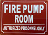 FIRE PUMP ROOM SIGN
