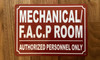 NYC MECHANICAL AND FACP ROOM SIGN