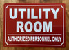 UTILITY ROOM SAFETY SIGN