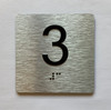 Elevator Floor Number / Elevator Jamb Plate 3 Braille Sign
