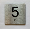 Elevator Floor Number / Elevator Jamb Plate 5 Braille Sign