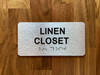 Linen Closet Sign with Raised Letters & Grade 2 Compliance Sign