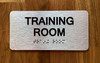 Training Room Sign with Raised Letters & Grade 2 Braille Sign