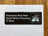 Employee Must wash Hands Before Returning to Work Restaurant Ny Sign