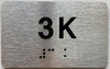 APT# 3K SILVER Braille Sign