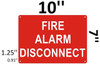 FIRE Alarm Disconnect  Safety Sign