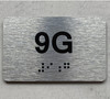APT# 9G SILVER Braille Sign