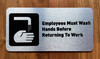 Employee Must Wash Hands Safety Sign