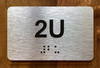 Apartment Number 2U Safety Sign