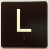 L Sign with Raised Letters Ada Sign