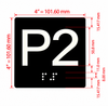 P2 Sign with Raised Letters Ada Sign