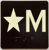 Star M Sign with Raised Letters Sign