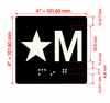 Star M Sign with Raised Letters Compliance Sign