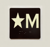 Star M Sign with Raised Letters Safety Sign