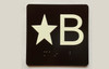 Star B Sign with Raised Letters & Grade 2 Ada Sign