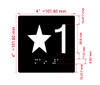 Star 1 Sign with Raised Letters Hpd Sign