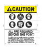 Aluminum OSHA Safety Sign – “Caution All PPE Required Beyond This Point”
Ensure compliance and worker protection with this durable aluminum safety sign designed to meet workplace safety requirements. Measuring 10 inches by 12 inches, the sign clearly communicates that all personal protective equipment (PPE) must be worn before entering hazardous areas.
Featuring bold black text on a bright yellow background with a white border, the sign maximizes visibility and adheres to OSHA’s standardized “Caution” formatting. Constructed from heavy-duty aluminum, it is weatherproof, rustproof, and fade-resistant, making it suitable for both indoor and outdoor use.
The sign comes with pre-drilled mounting holes in each corner for easy installation and rounded corners for added safety. Ideal for construction sites, industrial facilities, warehouses, and any location where PPE is mandatory.
Size: 10" x 12"
Material: Aluminum
Colors: Black on Yellow with White Border
Mounting: Pre-drilled holes in each corner
Corners: Rounded
Sign Type: Wall Mounted
DOB Required Sign: YES Aluminum OSHA Safety Sign – “Caution All PPE Required Beyond This Point”
Ensure compliance and worker protection with this durable aluminum safety sign designed to meet workplace safety requirements. Measuring 10 inches by 12 inches, the sign clearly communicates that all personal protective equipment (PPE) must be worn before entering hazardous areas.
Featuring bold black text on a bright yellow background with a white border, the sign maximizes visibility and adheres to OSHA’s standardized “Caution” formatting. Constructed from heavy-duty aluminum, it is weatherproof, rustproof, and fade-resistant, making it suitable for both indoor and outdoor use.
The sign comes with pre-drilled mounting holes in each corner for easy installation and rounded corners for added safety. Ideal for construction sites, industrial facilities, warehouses, and any location where PPE is mandatory.
Size: 10" x 12"
Material: Aluminum
Colors: Black on Yellow with White Border
Mounting: Pre-drilled holes in each corner
Corners: Rounded
Sign Type: Wall Mounted
DOB Required Sign: YES