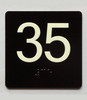 35 Sign with Raised Letters Braille Sign