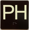 PH With Sign with Raised Letters Safety Sign