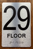 Floor 30 Sign with Raised Letters Safety Sign